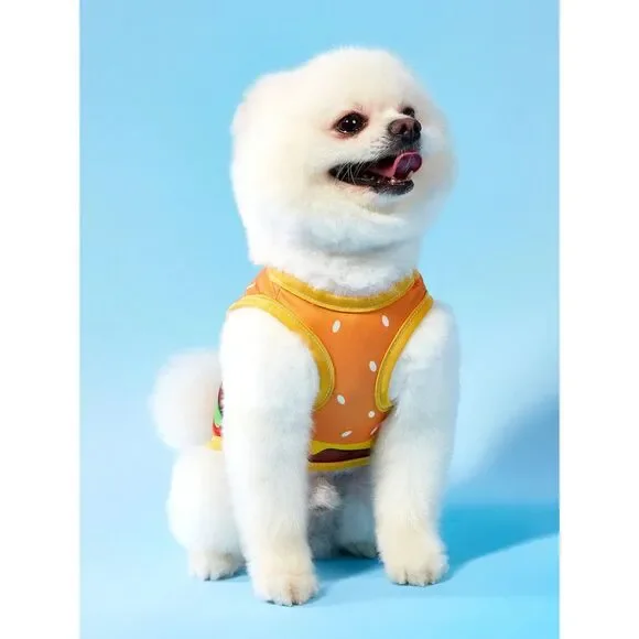 Dog Pet Burger Costume Puppy Cat Outfit Hamburger Lghtwt Shirt Halloween NWT Sm - Picture 4 of 6